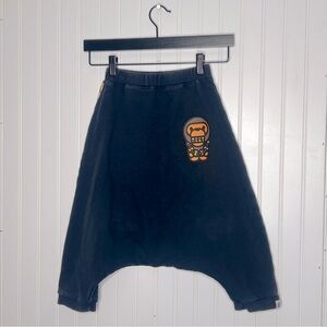 Bape Kids Baby Milo Bling Bling Sarouel Baggy Drop Crotch Sweat Shorts/Pants 150